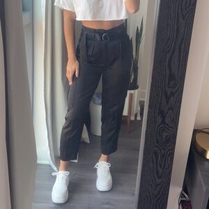 Satin Cargo Ankle Panks with Belt